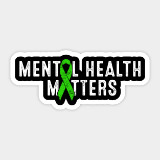 Mental Health Matters Green Ribbon Mental Health Awareness Sticker